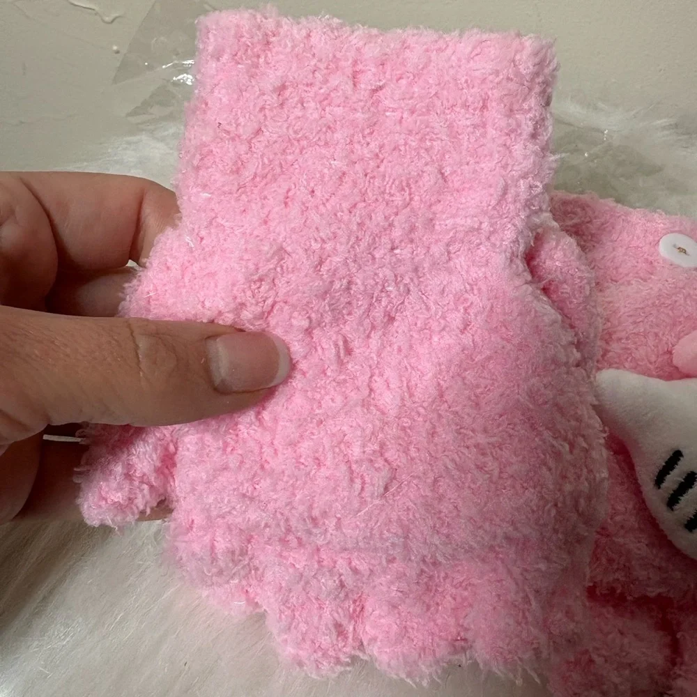 {NEW} Hello Kitty Filp-top Gloves Mittens Pink One Size
